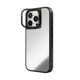 CASETiFY Mirror Ring Stand iPhone 16 Pro Max Case [Kickstand / 4.9 ft. 1X Military Grade Drop Protection/Compatible with Magsafe] - Silver on Black