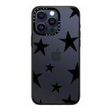 CASETiFY Compact Case for iPhone 15 Pro Max [2X Military Grade Drop Tested / 4ft Drop Protection] - Stars Black - Clear Black