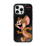 CASETiFY Mirror Case for iPhone 16 Pro Max [Tom and Jerry Colab/Reflective / 4.9ft Drop Protection/Compatible with Magsafe] - Jerry Character - Black on Black