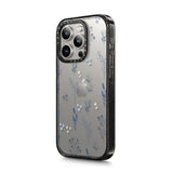 CASETiFY Impact Case for iPhone 15 Pro Max [4X Military Grade Drop Tested / 8.2ft Drop Protection] - Flower Prints - Small Blue Flowers - Clear Black