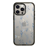 CASETiFY Impact Case for iPhone 15 Pro Max [4X Military Grade Drop Tested / 8.2ft Drop Protection] - Flower Prints - Small Blue Flowers - Clear Black