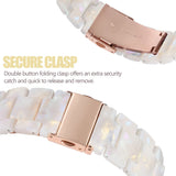 V-MORO Resin Band Compatible with Series 7/8/9/10 Apple Watch Bands 41mm/40mm/38mm/42mm Fashion Strap for iWatch Series 6/5/4/3/2/1/SE Lightweight Bracelet Wristband Replacement Women(Aurora White)