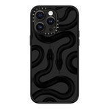 CASETiFY Impact Case for iPhone 15 Pro Max [4X Military Grade Drop Tested / 8.2ft Drop Protection/Compatible with Magsafe] - Animal Prints - Black Kingsnake - Matte Black