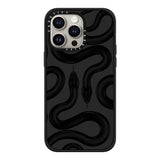 CASETiFY Impact Case for iPhone 15 Pro Max [4X Military Grade Drop Tested / 8.2ft Drop Protection/Compatible with Magsafe] - Animal Prints - Black Kingsnake - Matte Black