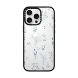 CASETiFY Compact Case for iPhone 16 Pro Max [Lightweight / 4 ft. 2X Military Grade Drop Protection/Slim] - Small Blue Flowers - Clear Black