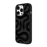 CASETiFY Impact Case for iPhone 15 Pro Max [4X Military Grade Drop Tested / 8.2ft Drop Protection/Compatible with Magsafe] - Animal Prints - Black Kingsnake - Matte Black