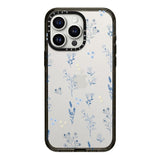 CASETiFY Impact Case for iPhone 15 Pro Max [4X Military Grade Drop Tested / 8.2ft Drop Protection] - Flower Prints - Small Blue Flowers - Clear Black