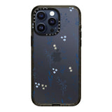 CASETiFY Impact Case for iPhone 15 Pro Max [4X Military Grade Drop Tested / 8.2ft Drop Protection] - Flower Prints - Small Blue Flowers - Clear Black