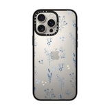 CASETiFY Compact Case for iPhone 16 Pro Max [Lightweight / 4 ft. 2X Military Grade Drop Protection/Slim] - Small Blue Flowers - Clear Black