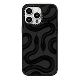 CASETiFY Impact Case for iPhone 15 Pro Max [4X Military Grade Drop Tested / 8.2ft Drop Protection/Compatible with Magsafe] - Animal Prints - Black Kingsnake - Matte Black