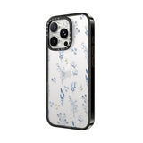 CASETiFY Compact Case for iPhone 16 Pro Max [Lightweight / 4 ft. 2X Military Grade Drop Protection/Slim] - Small Blue Flowers - Clear Black