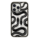 CASETiFY Impact Case for iPhone 15 Pro Max [4X Military Grade Drop Tested / 8.2ft Drop Protection/Compatible with Magsafe] - Animal Prints - Black Kingsnake - Clear Black