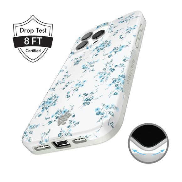 VELVET CAVIAR for iPhone 16 Pro Max Case Coquette Flowers - Compatible with MagSafe [10ft Drop Tested] - French Blue Floral