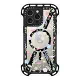 CASETiFY Ultra Bounce Case for iPhone 16 Pro Max [Shockproof / 32.8 ft. 10X Military Grade Drop Protection/Compatible with Magsafe] - Pink Pastel Cute Floral - Clear Black