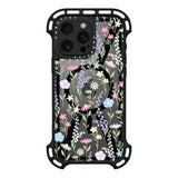 CASETiFY Ultra Bounce Case for iPhone 16 Pro Max [Shockproof / 32.8 ft. 10X Military Grade Drop Protection/Compatible with Magsafe] - Pink Pastel Cute Floral - Clear Black