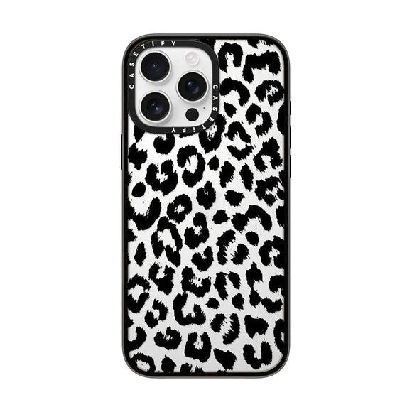 CASETiFY Compact Case for iPhone 16 Pro Max [Lightweight / 4 ft. 2X Military Grade Drop Protection/Slim] - Black Transparent Leopard Print - Clear Black