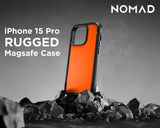 NOMAD Rugged Case for iPhone 15 Pro Case Compatible with MagSafe & Wireless Charging, 15ft Shockproof, 360 Protective Bumper Phone Case - Ultra Orange