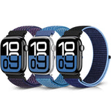 Bcuckood Nylon Sport Bands Compatible with Apple Watch Band 49mm 45mm 46mm 44mm 42mm 41mm 40mm 38mm Women Men, Adjustable Sport Solo Loop Bands for iWatch Series 10 9 8 7 6 5 4 3 SE Ultra 2 1, 3 Pack