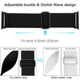 Lerobo Compatible with Apple Watch Band 44mm 46mm SE Series 8 45mm Series 9 7 Ultra 2 Band 49mm 42mm for Men iWatch Bands Womens Series 10 6 5 4 3 2 1 Elastic Nylon Solo Loop Sport Strap, Black