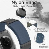 Alpine Loop Nylon Band - Compatible with Apple Watch Ultra 2/Ultra Bands 49mm 45mm 44mm for Men Women, Adjustable with Metal C Hook Strap for iWatch Ultra 2 iWatch Ultra Series 10 46mm SE/9/8/7/6/5