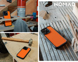 NOMAD Rugged Case for iPhone 15 Pro Case Compatible with MagSafe & Wireless Charging, 15ft Shockproof, 360 Protective Bumper Phone Case - Ultra Orange