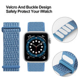 Sport Loop Band Compatible with Apple Watch Band 38mm 40mm 42mm 44mm iWatch Series 6 5 SE 4 3 2 1 Strap, Nylon Velcro Women Men Stretchy Elastic Braided Adjustable Wristband, 38mm 40mm Cape Cod Blue